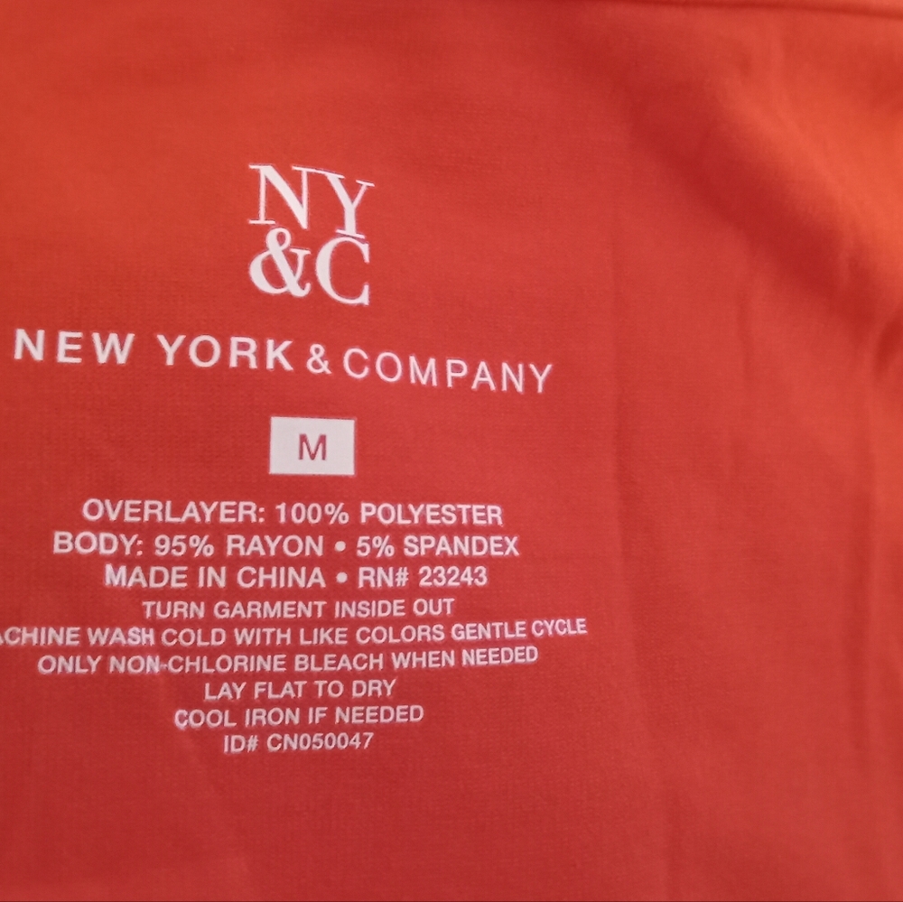 NY&COMPANY SUNSET ORANGE RED BROWN STRIPE TANK TOP SIZE M - Picture 3 of 3